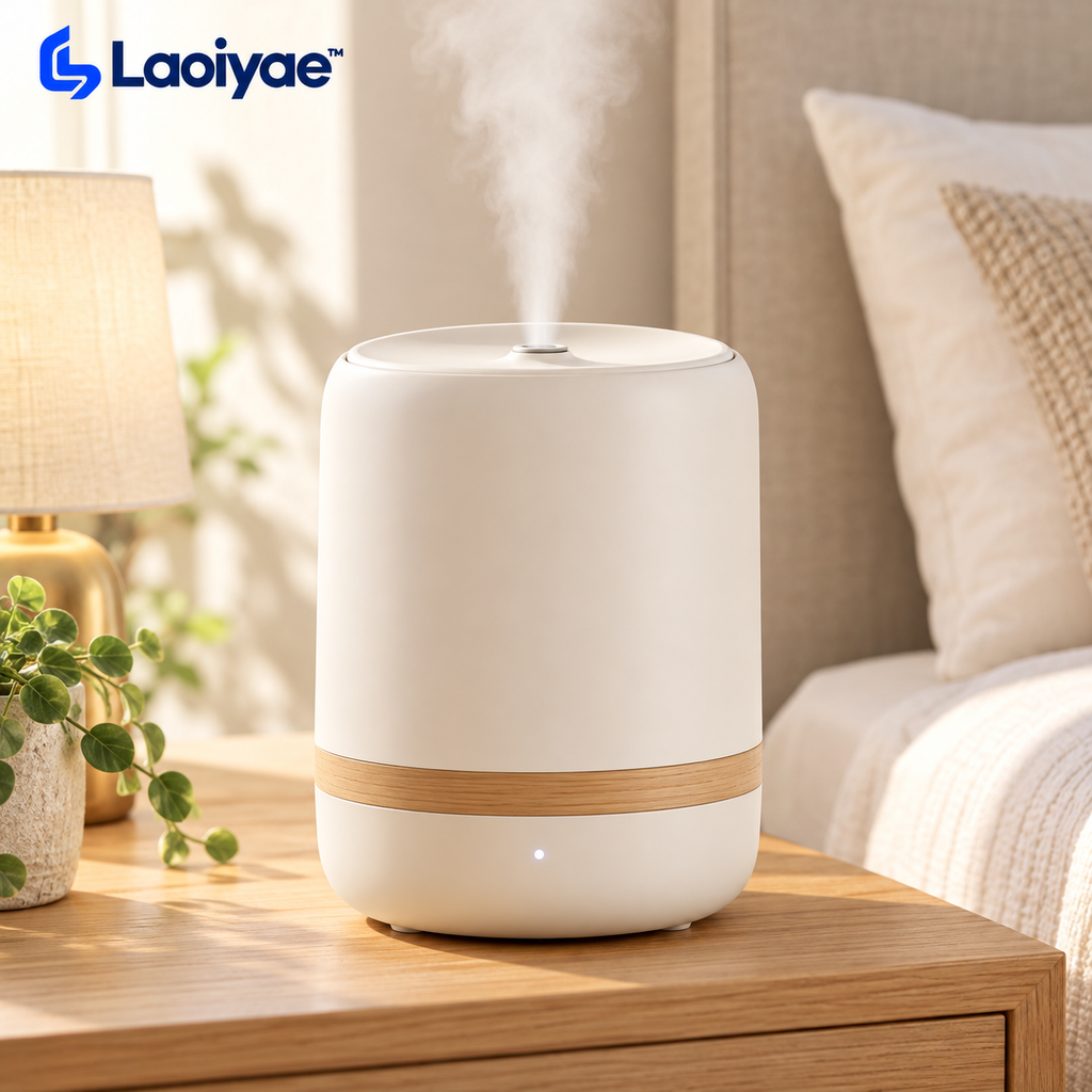 Laoiyae™ Ivory Cool-Mist Humidifier with Wood-Tone Accent — logo product image