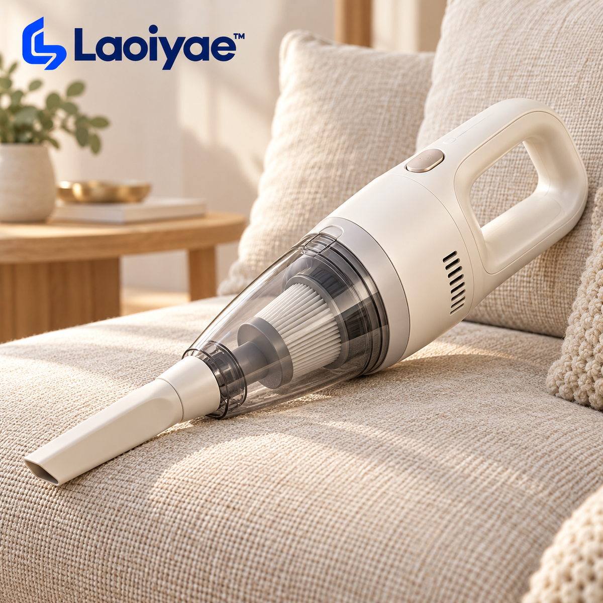 Laoiyae™ Ivory Cordless Handheld Vacuum with Crevice Nozzle — logo product image
