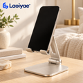 Laoiyae™ Adjustable Aluminum Desktop Phone Stand in Champagne Silver — logo product image