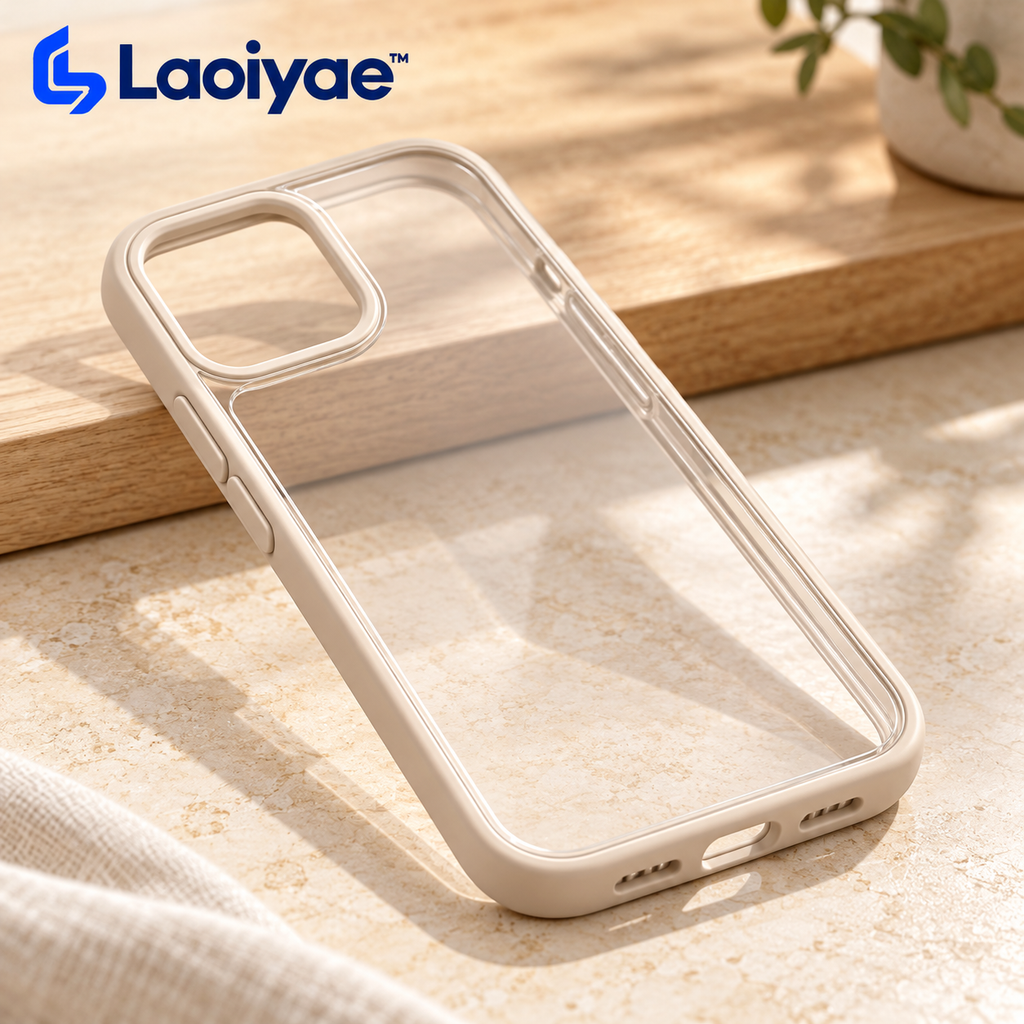 Laoiyae™ Clear Phone Case with Warm Beige Bumper — logo product image